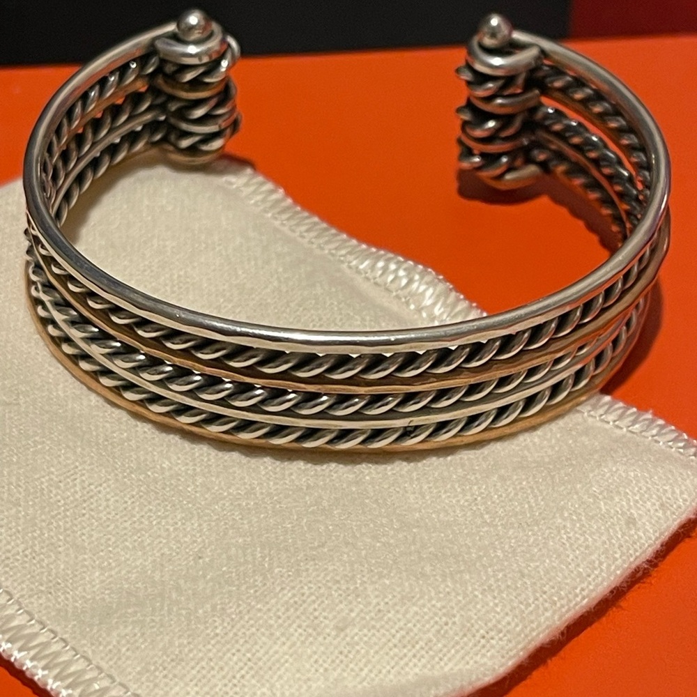 James Avery Silver Twisted Cable Cuff Bracelet - image 2